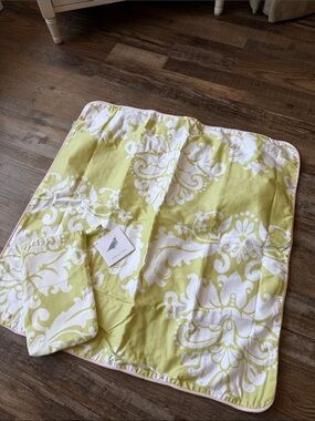 NWT Serena & Lily cotton euro sham light green floral with pink piping